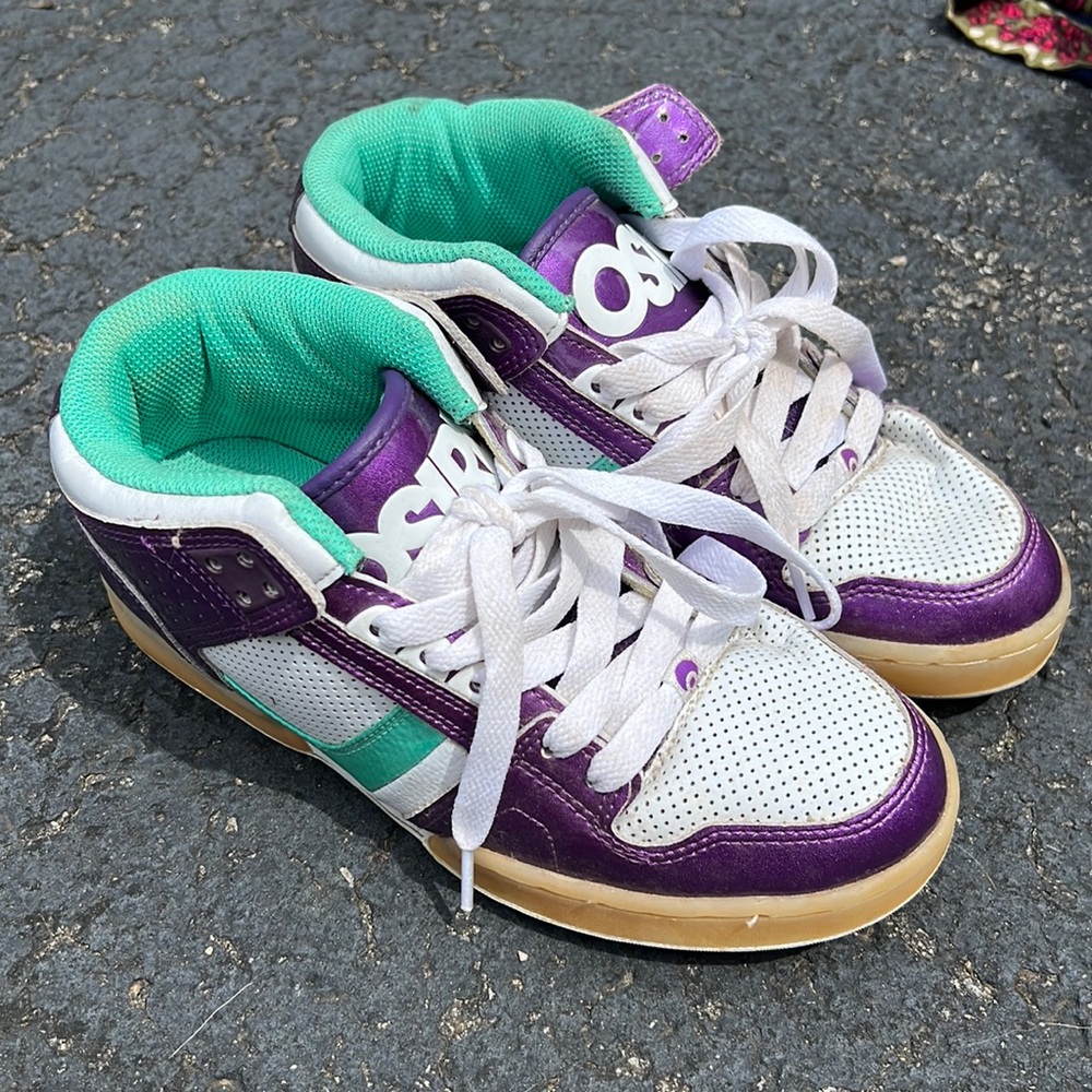 OSIRIS NYC 83 Mid Girls  8.5 (purple, white, mint)